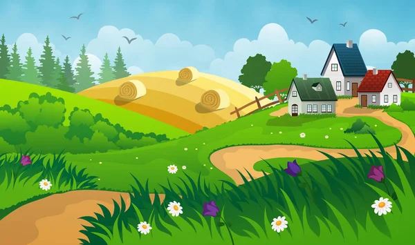 Landschap zomer landschap — Stockvector