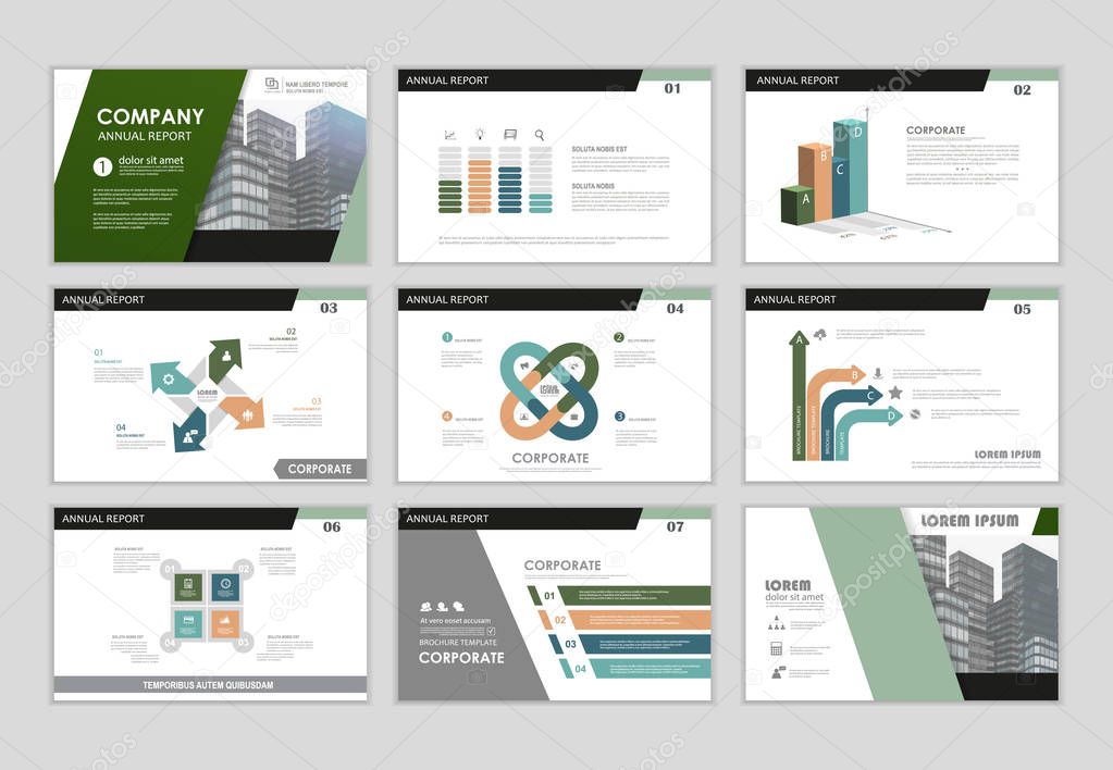 Chart and graph infographic set