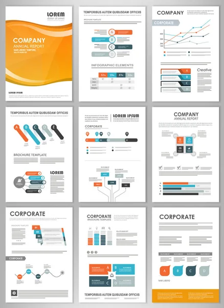 İş broşür şablonu Infographic elemanları ile — Stok Vektör