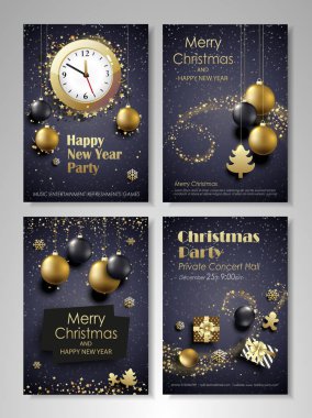 Neşeli Noel ve mutlu yeni yıl el ilanları ayarla