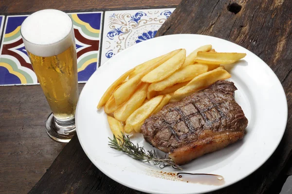 Picanha Steak con papas fritas — Foto de Stock