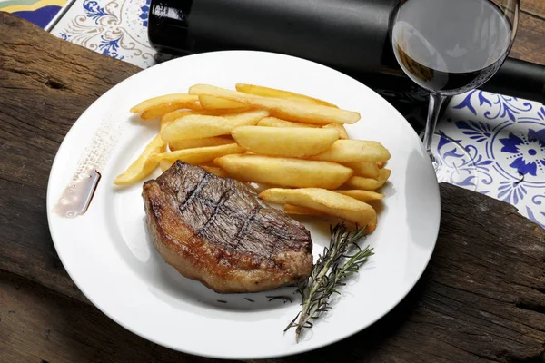 Picanha Steak con papas fritas — Foto de Stock