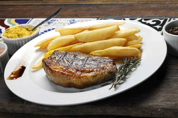 Picanha Steak con papas fritas — Foto de Stock