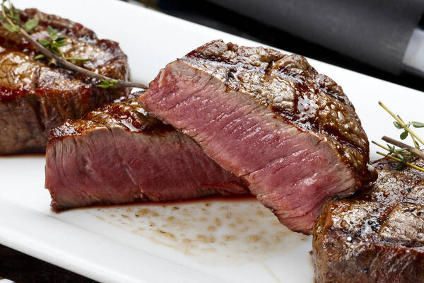 Bbq cut steak close up