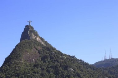 City of Rio de Janeiro and Christ the Redeemer statue, the main tourist destination in Brazil clipart
