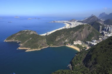 Sugar loaf, Rio de Janeiro, Brezilya ana turistik hedef havadan doğal görünümü