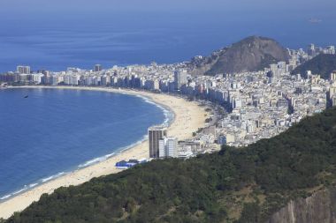 Sugar loaf, Rio de Janeiro, Brezilya ana turistik hedef havadan doğal görünümü