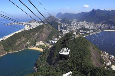 Rio de janeiro, Brezilya görünümünü teleferik