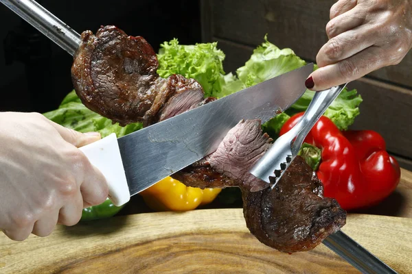 Picanha tradicional churrasco brasileiro — Fotografia de Stock