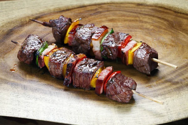 Kebab on the skewer seen uo close — Stock Photo, Image
