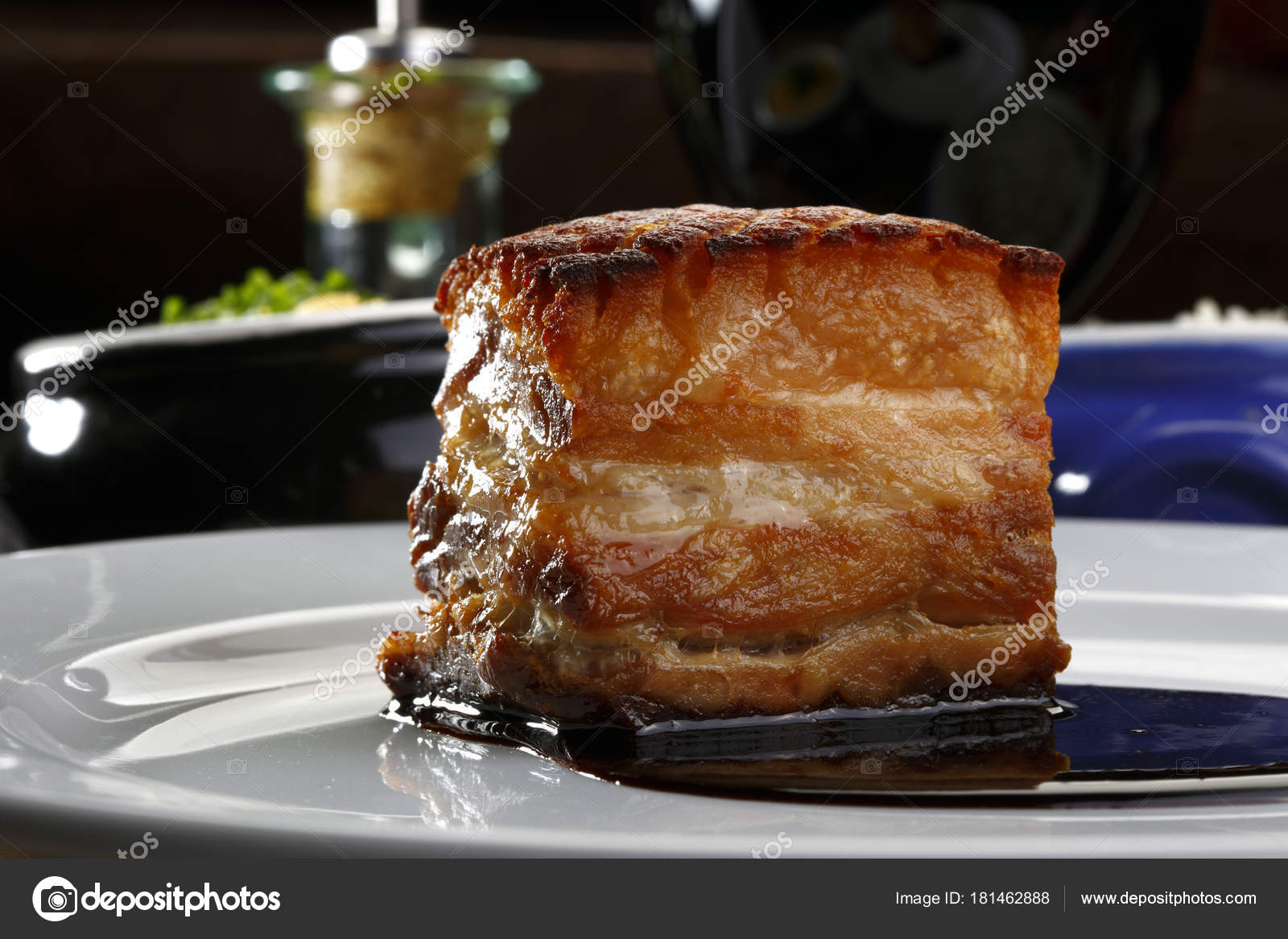 Roasted Pork Belly Red Wine Stock Photo by ©rocharibeiro 181462888