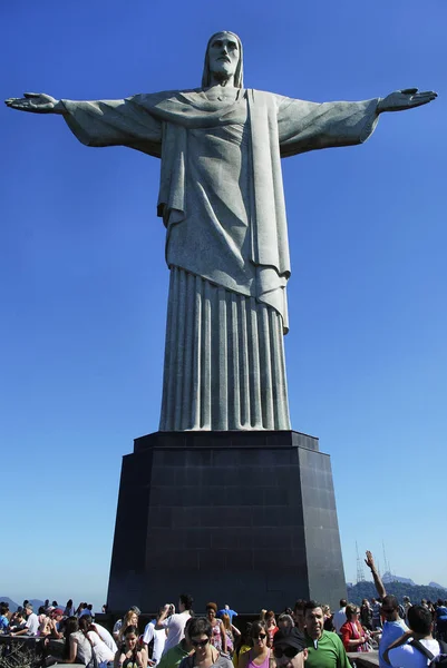 A Megváltó Krisztus szobra rio de Janeiro — Stock Fotó