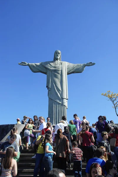 Статуя Христа Спасителя в Рио-де-Жанейро — стоковое фото