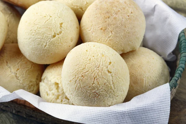 Pão Queijo Recentemente Apoiado Vista Perto — Fotografia de Stock