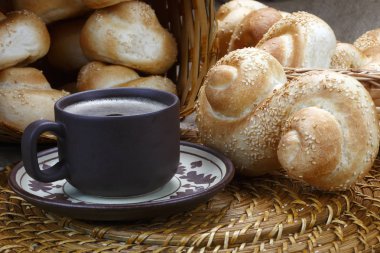 Lezzetli tatlı buns ile Kahvaltı