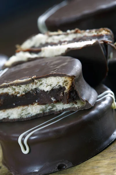 Biscoitos Chocolate Vista Perto — Fotografia de Stock