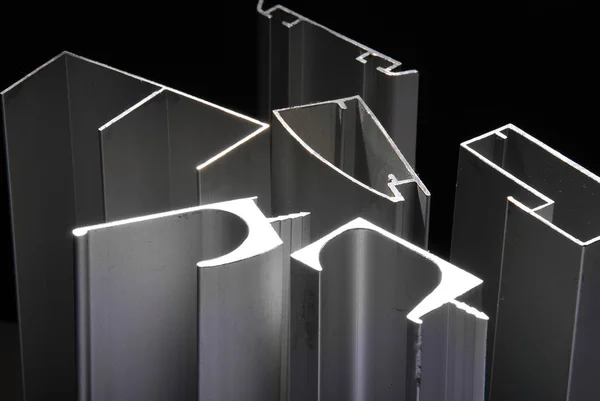 Perfil Aluminio Para Ventanas Puertas Cajas Baño — Foto de Stock
