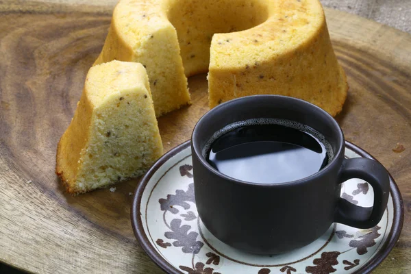 Delicious Homemade Cake Coffee — Stock Photo, Image