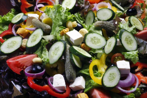 Délicieuse Salade Légumes Vue Rapprochée — Photo