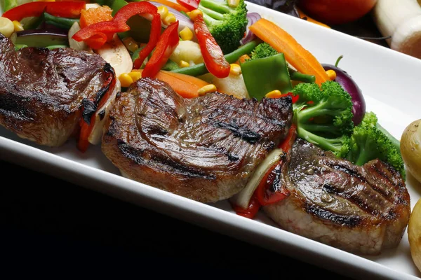 Grilled picanha on skewer — Stock Photo, Image