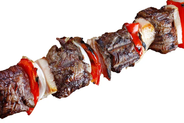 Prepared Kebab Skewer Close View — Stock Photo, Image