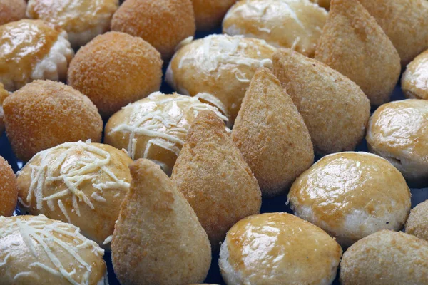 Verschiedene Typisch Brasilianische Kleine Herzhafte Snacks — Stockfoto