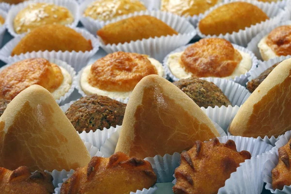 Various Typical Brazilian Small Savory Snacks — Stock Photo, Image