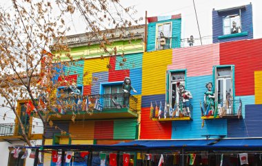 Buenos Aires, Arjantin 29 Mayıs 2015: Caminito cadde'La Boca, Buenos Aires renkli evleri