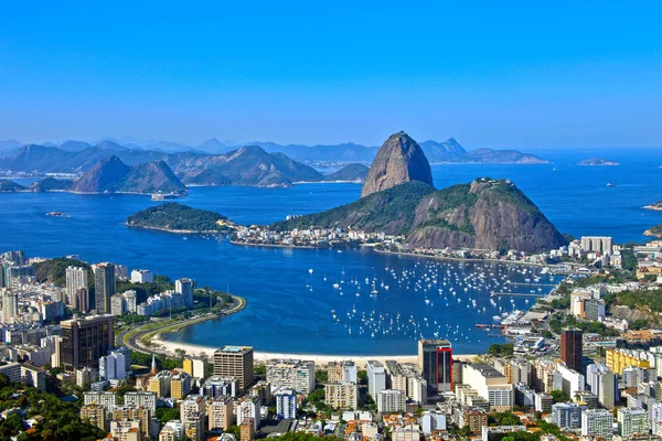 風光明媚な空撮の都市のリオデジャネイロ ブラジルの主要な観光地 — ストック写真