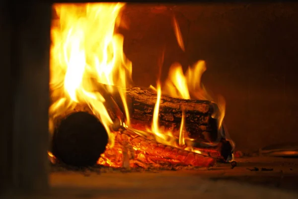 Wooden Oven Baking Pizza — Stock Photo, Image