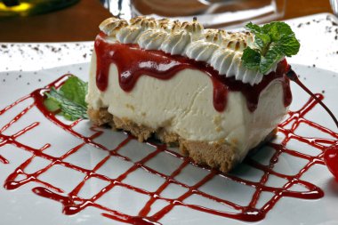 Restoran, lezzetli tatlı görünümü kapatın