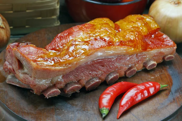 Smoked Pork Ribs Close View — Stock Photo, Image