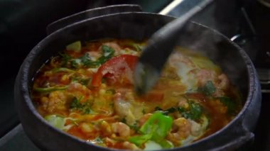 Lezzetli karides moqueca, yakından görmek 