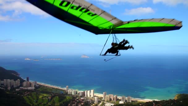 Vuelo Del Ala Delta Pedra Bonita Río Janeiro — Vídeos de Stock