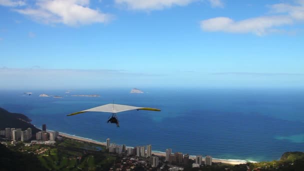 Vuelo Del Ala Delta Pedra Bonita Río Janeiro — Vídeos de Stock