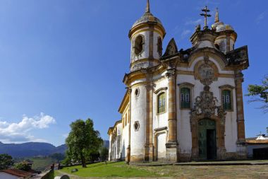 igreja de sao francisco de assis unesco dünya miras kenti ouro Preto'daki minas gerais Brezilya'nın görünümü