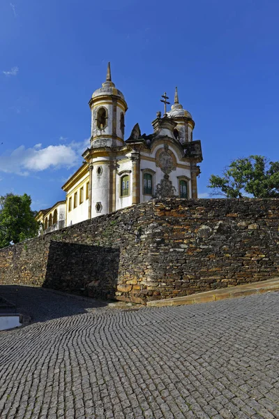 Visa Igreja Sao Francisco Assis Unesco World Heritage Staden Ouro — Stockfoto