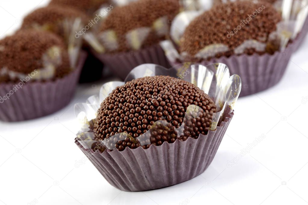 Close-up view of chocolate candies for party