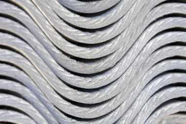 Yığılmış asbest fayans yakından görmek 