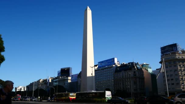 Buenos Aires Argentina Giugno Obelisco Obelisco Punto Riferimento Più Riconosciuto — Video Stock