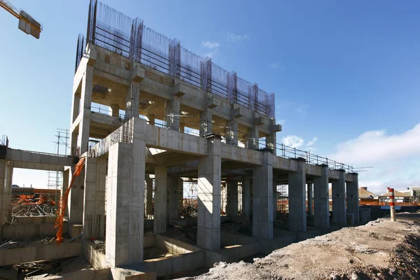 Industrieel Gebouw Bouwplaats Met Pilaren — Stockfoto