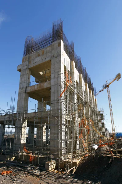 Construcción Edificios Industriales Con Pilares —  Fotos de Stock