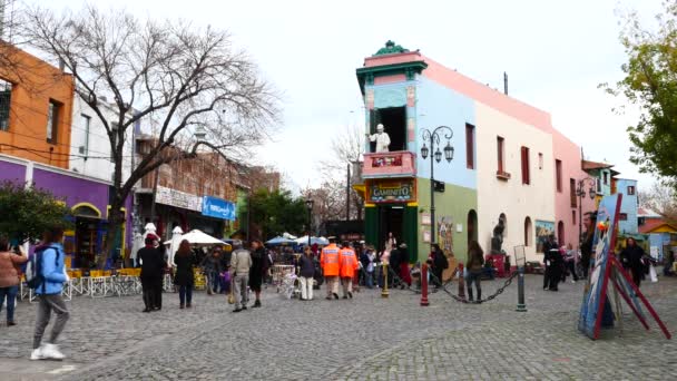 Buenos Aires Argentina Mayo 2015 Casas Coloridas Calle Caminito Boca — Vídeos de Stock