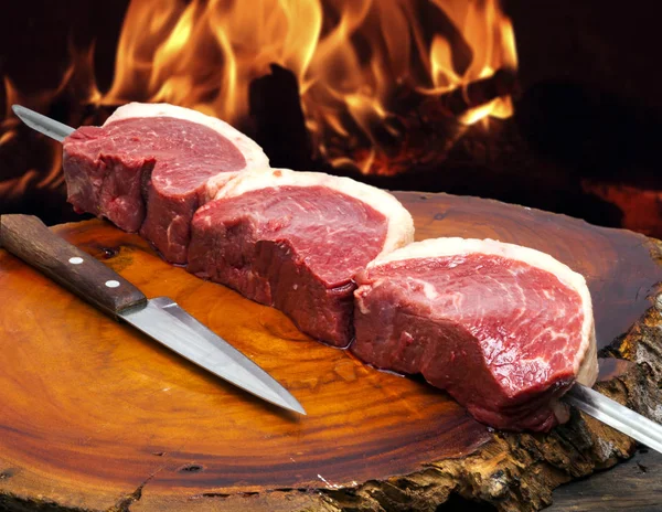 Brazilská Picanha. Syrové maso — Stock fotografie