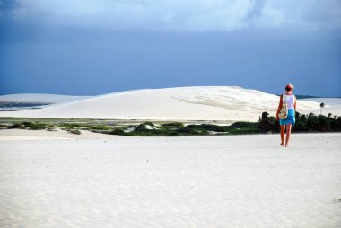 Jericoacoara is a virgin beach hidden behind the dunes of the west coast of Jijoca de Jericoacoara, Ceara, Brazil clipart