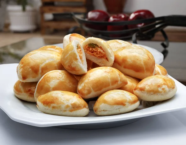 Snack Brasileño Carne Esfiha Alimentos —  Fotos de Stock