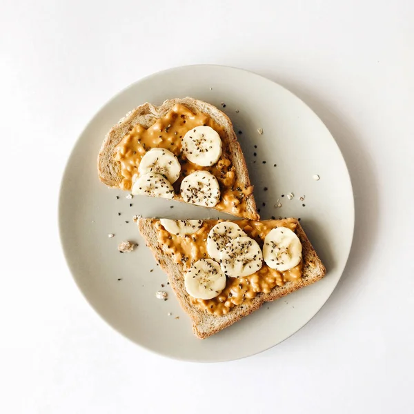 Peanut butter toast — Stock Photo, Image