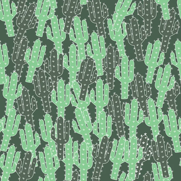 Cactus Vector Patrón Sin Costura — Archivo Imágenes Vectoriales