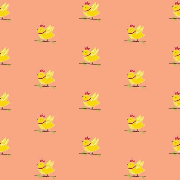 Pembe arka planda kusursuz bir kuş deseni