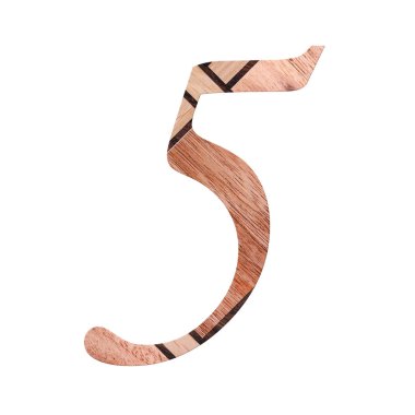 Ahşap basamak bir simgesi - 5. Beyaz arka plan üzerinde izole